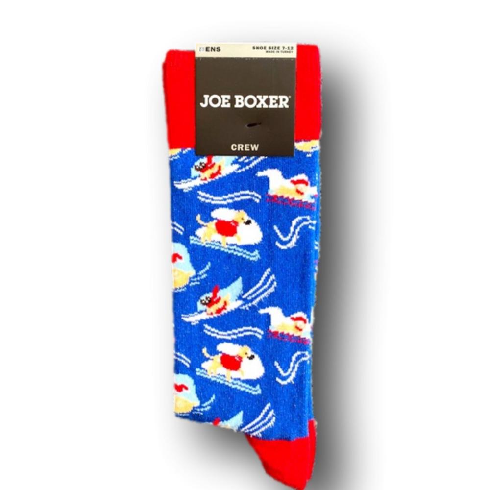 3/$18 Skiing Dogs Funny Novelty Crew Socks - Brand New